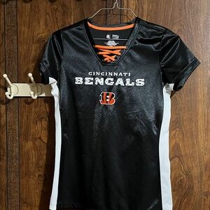 NFL Team Apparel Women's Black and Orange Jersey